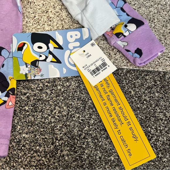 NWT Toddler Girl's 4 pcs Bluey Cotton Long Sleeve Pajama Sets Size 18M - Picture 4 of 6